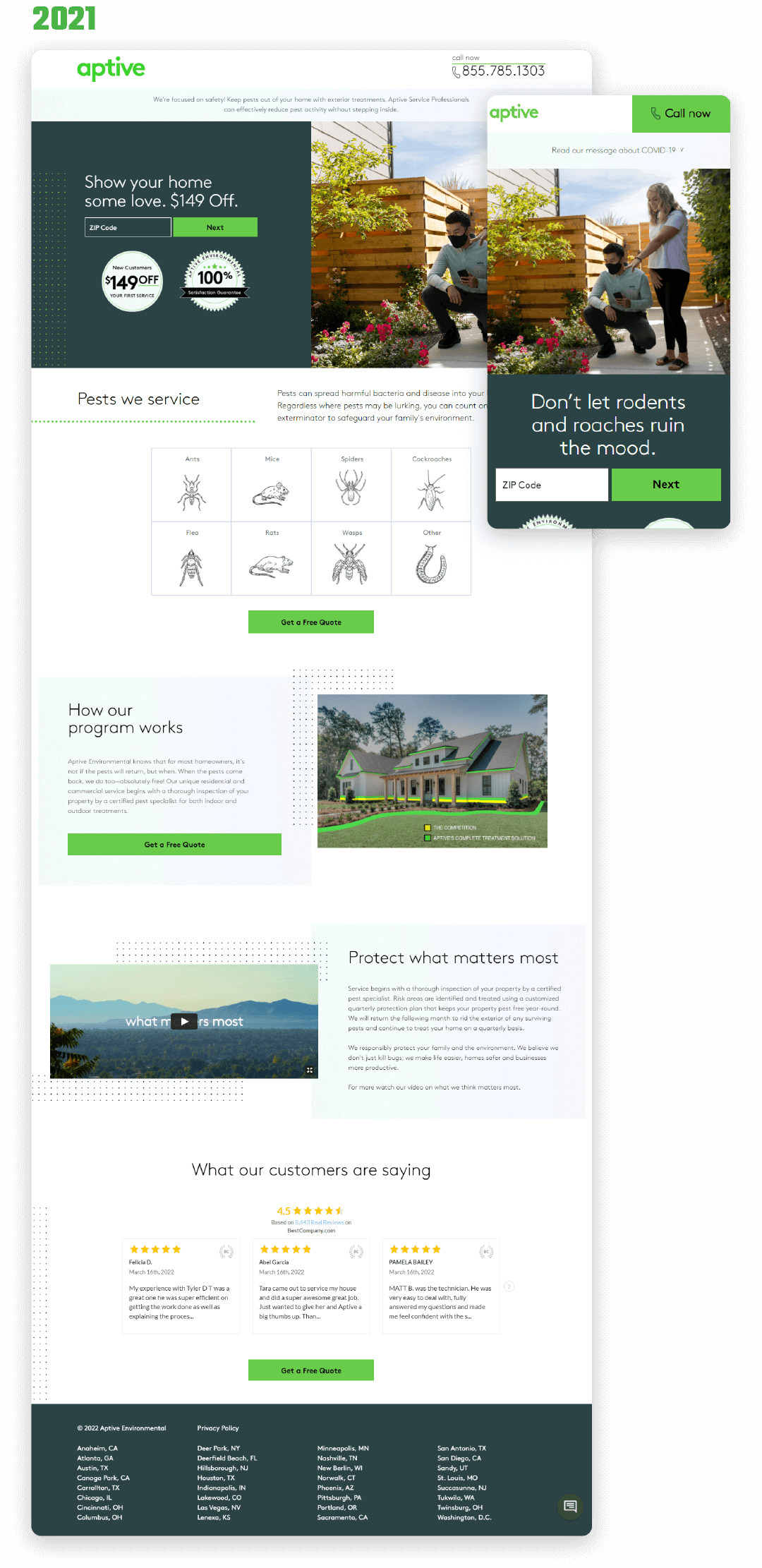 Non-branded landing page from 2021